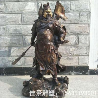 提刀关公街边景观铜雕