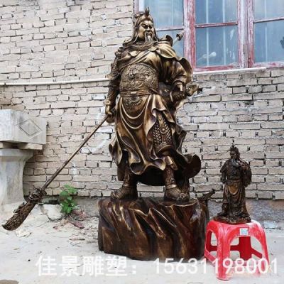 提刀关公商场景观铜雕