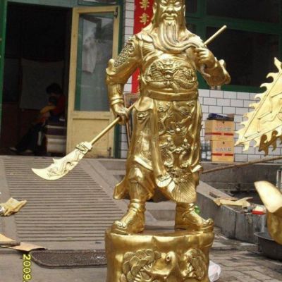 提刀关公庭院景观铜雕