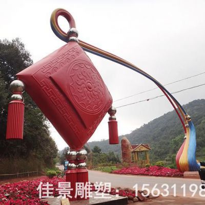 中国结不锈钢校园雕塑
