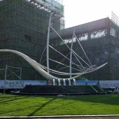 不锈钢帆船镂空标志雕塑