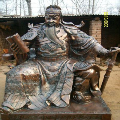 关公看书庭院景观铜雕