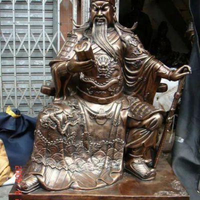 关公看书小区景观铜雕