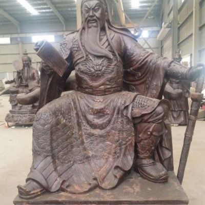 关公看书校园景观铜雕