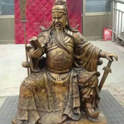 关公看书广场景观铜雕