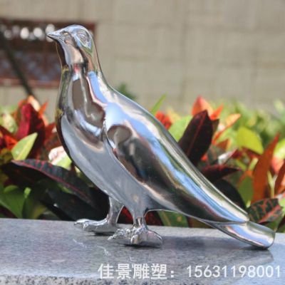 不锈钢镜面鸽子花园雕塑