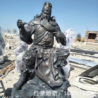 撸胡须关公商场标志铜雕