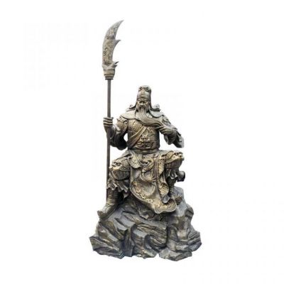 撸胡须关公别墅标志铜雕