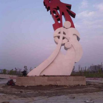 不锈钢抽象龙动物雕塑