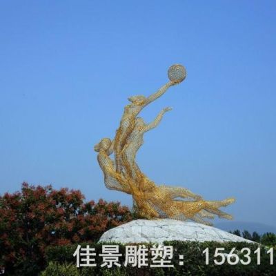 镂空人物庭院不锈钢雕塑