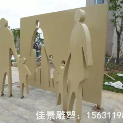 抽象人物广场不锈钢雕塑