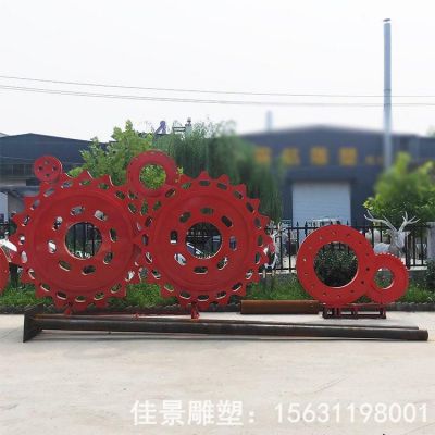 齿轮景观别墅不锈钢雕塑
