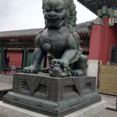 青铜狮子公园景观铜雕