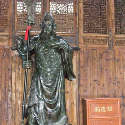 古代关羽广场人物铜雕