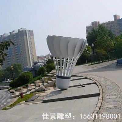 不锈钢羽毛球园林雕塑