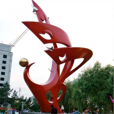 不锈钢彩绘抽象雕塑