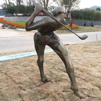打高尔夫球运动城市铜雕
