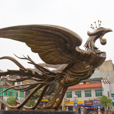 神兽凤凰景区景观铜雕