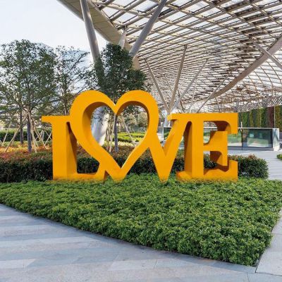 彩绘love城市不锈钢雕塑