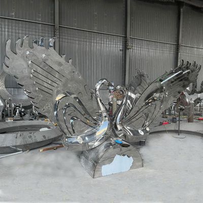 镂空天鹅动物不锈钢雕塑