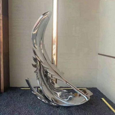 镜面羽毛不锈钢景观雕塑