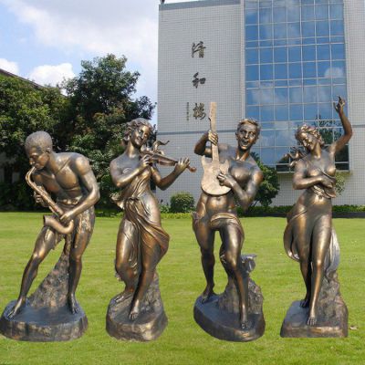 吹拉弹唱园林人物铜雕