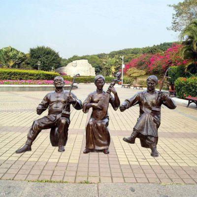 吹拉弹唱公园人物铜雕