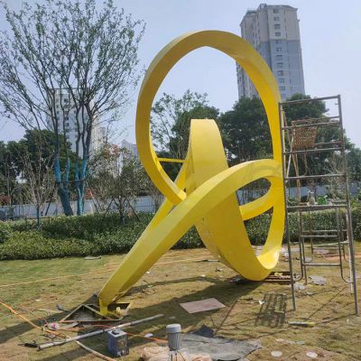 异形圆环校园不锈钢雕塑