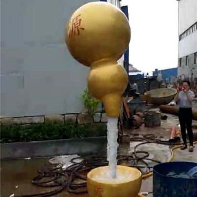 彩绘喷泉标志景观铜雕