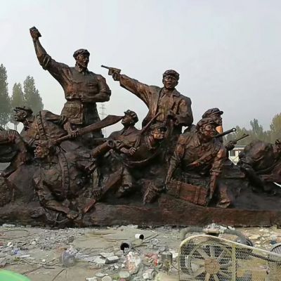 八路军人物庭院铜雕