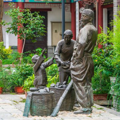 民俗小吃摊人物铜雕