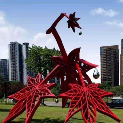 不锈钢抽象树叶镂空雕塑