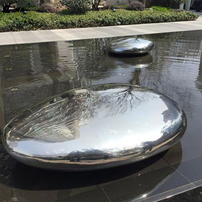 不锈钢几何石头景区雕塑