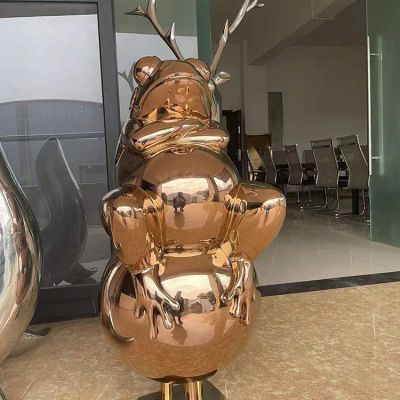 动物青蛙不锈钢景观雕塑