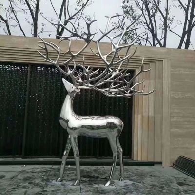 不锈钢鹿 抽象艺术造型雕塑