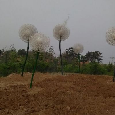 不锈钢蒲公英标志雕塑