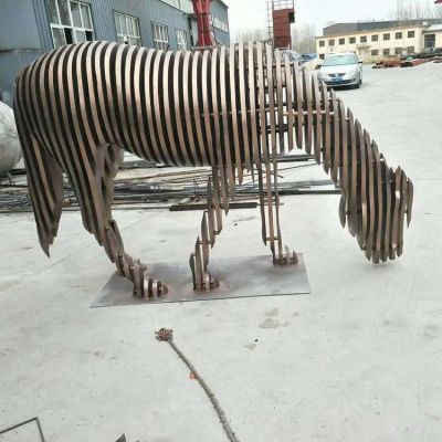 抽象动物马不锈钢雕塑