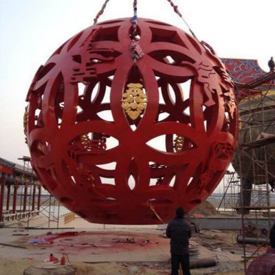 镂空球标志商场不锈钢雕塑