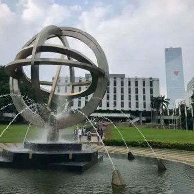 镂空球标志广场不锈钢雕塑