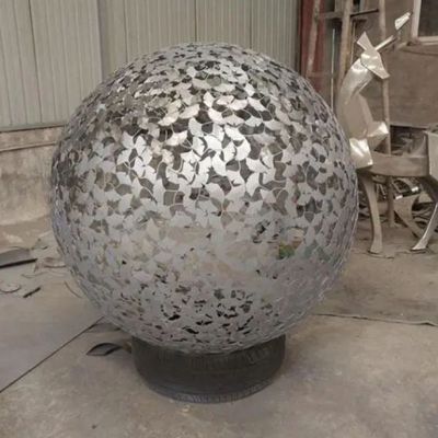 镂空球标志校园不锈钢雕塑