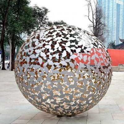 镂空球标志户外不锈钢雕塑
