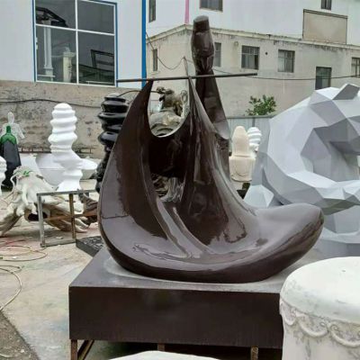 抽象人物吹笛子铜雕