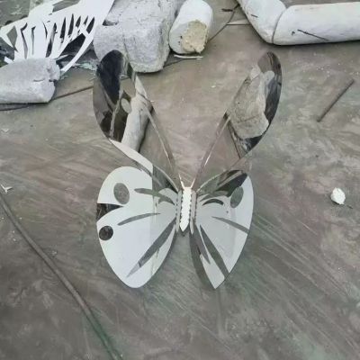 不锈钢动物蝴蝶庭院雕塑