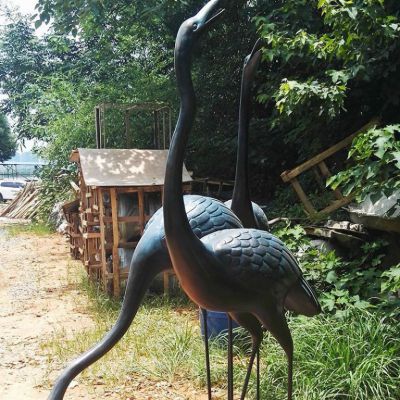 抽象群鹤广场动物铜雕