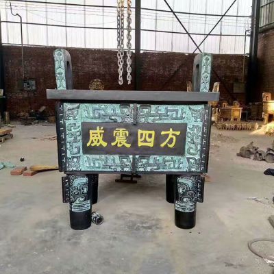 青铜鼎庭院标志铜雕