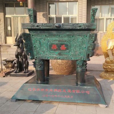 青铜鼎校园标志铜雕