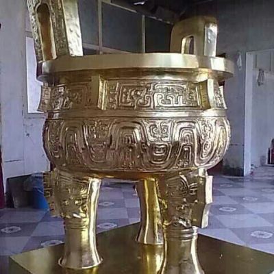 诚信鼎庭院景观铜雕