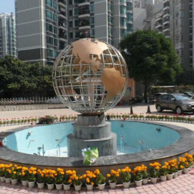 镂空地球仪不锈钢公园雕塑