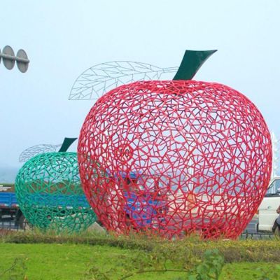 镂空苹果标志不锈钢雕塑