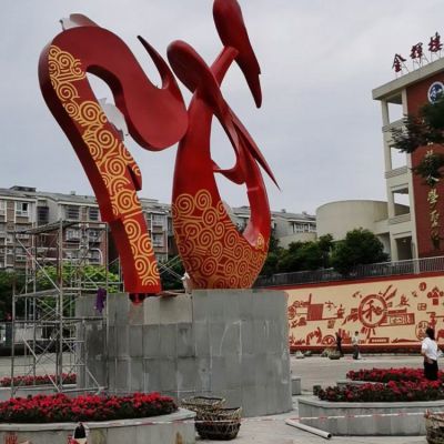 彩绘标志街边不锈钢雕塑